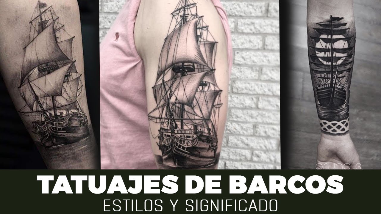 tatuajes de barcos en el brazo