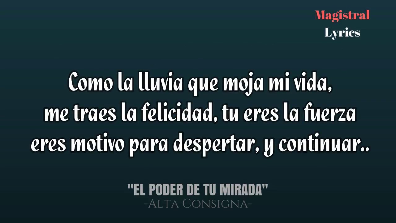 letra el poder de tu mirada