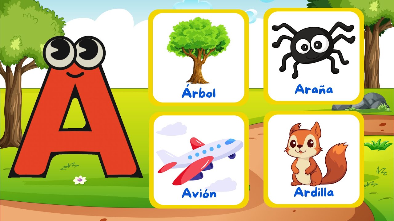 memoria de letras y figuras para familiarizarse con el abecedario
